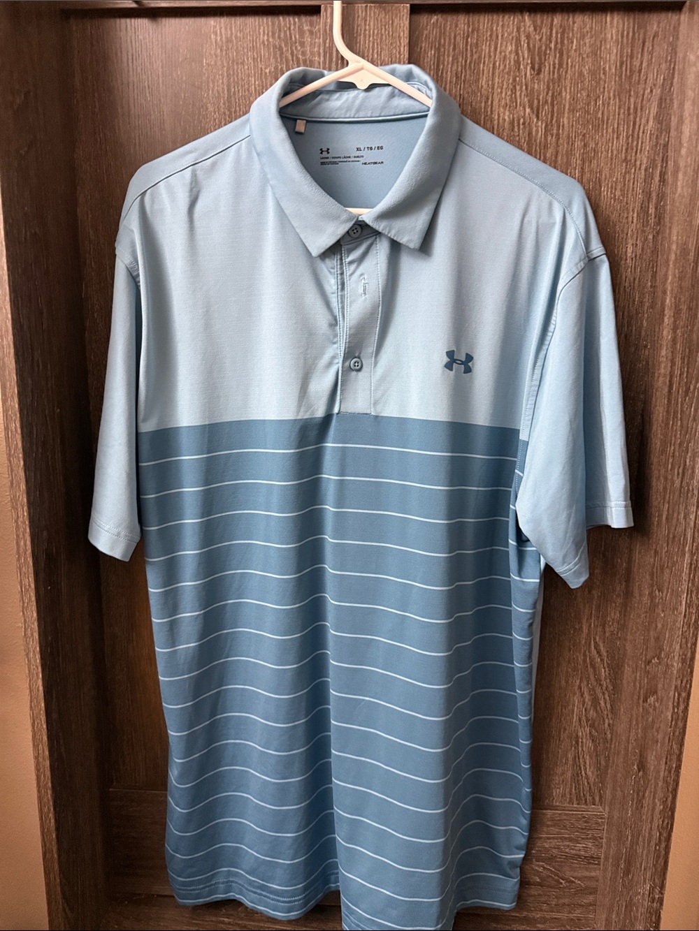 Under Armour Men's Two-Tone Blue Striped Polo